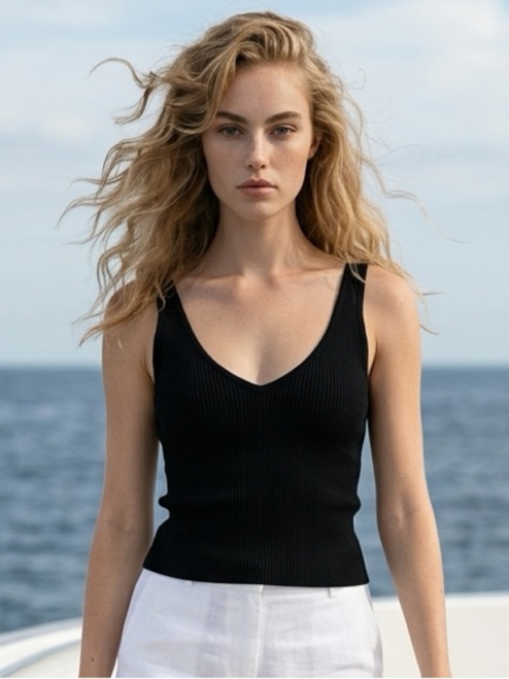 NWOT Forever 21 Women’s Black Ribbed Tank Top Crop Top - Size Sml